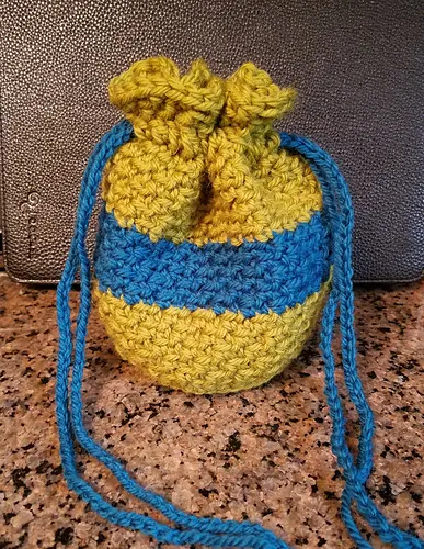 Small Crocheted Drawstring Pouch