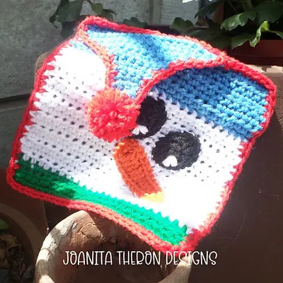 Snazzy Snowman Square Dishcloth