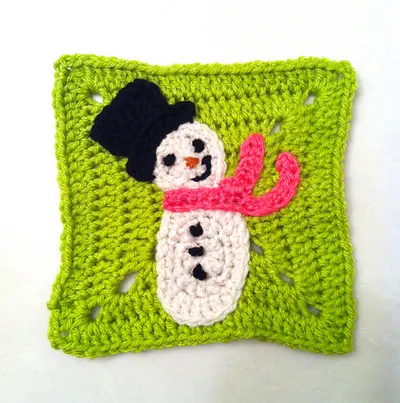Snowman Square (or Appliqué)