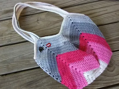 Solid Granny Square Bottom Bag