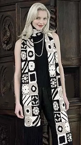 Square Motif Sampler Scarf