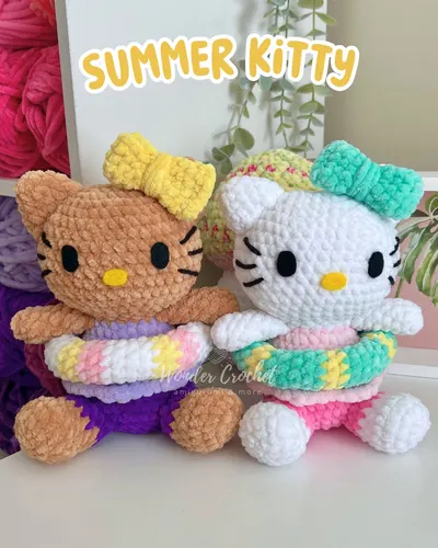 Summer Kitty Plush Crochet Pattern - Amigurumi