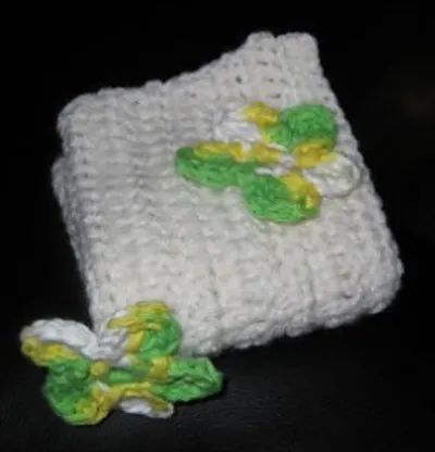 Tawashi Dishtowel with Cotton Flower Scrubbies