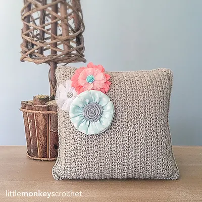 Throw Pillow with Removable Accent Flowers