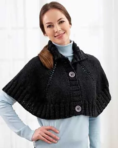Top Down Button Front Capelet