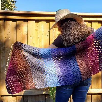 Two Skein Granny Rows Wrap