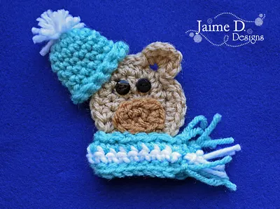 Winter Bear Ornament or Applique