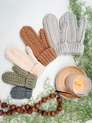 Winter Wheat Stitch™ Flat Mittens