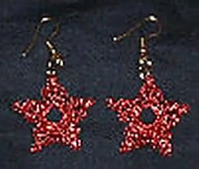 Wire Star Flower Earrings