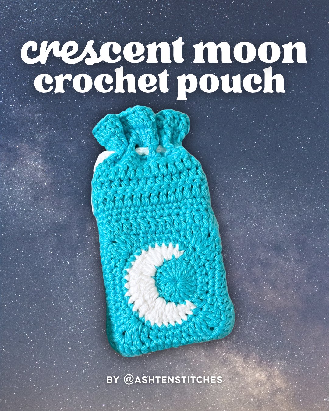 Crescent Moon Crochet Pouch