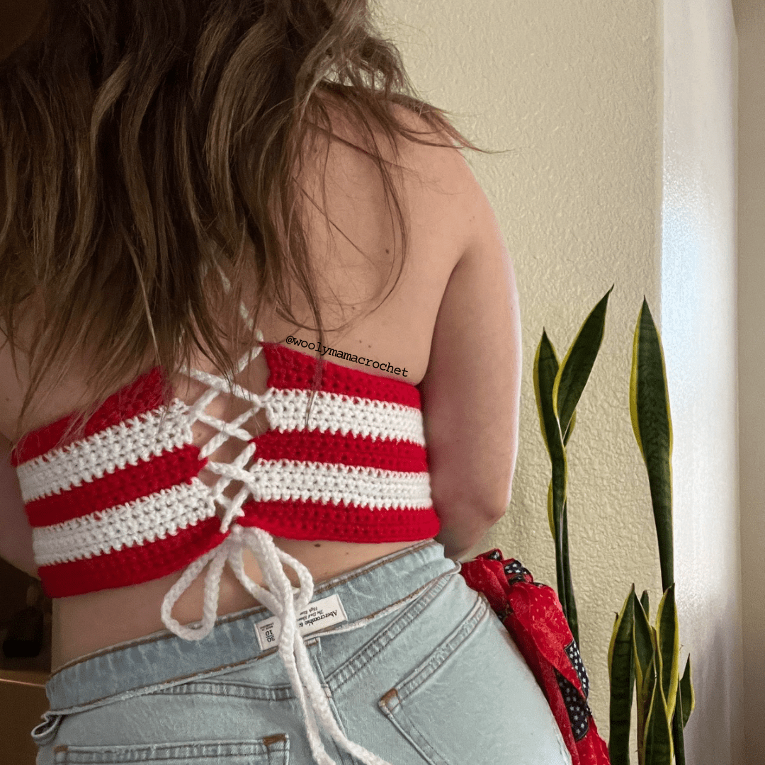 Stars & Stripes Crochet Bralette | Free Pattern photo 6