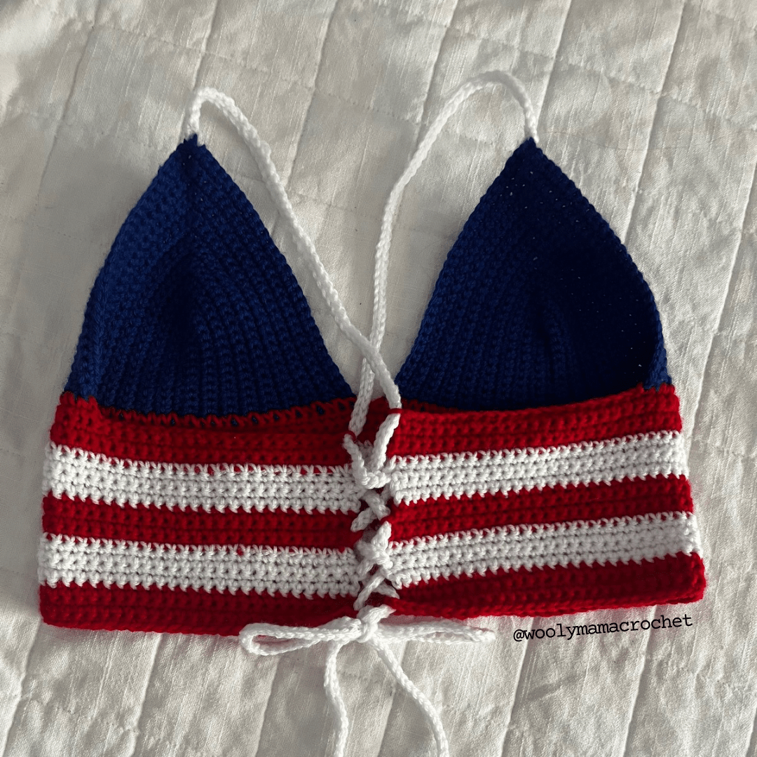Stars & Stripes Crochet Bralette | Free Pattern photo 5