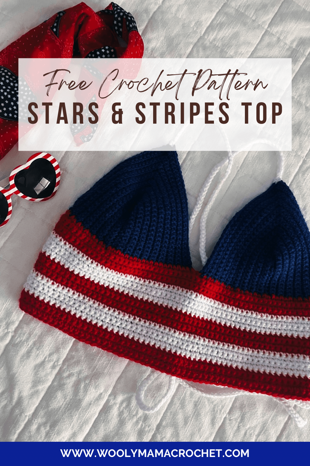 Stars & Stripes Crochet Bralette | Free Pattern photo 1