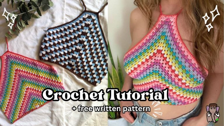 High Neck Granny Halter Top | Free Crochet Pattern photo 11