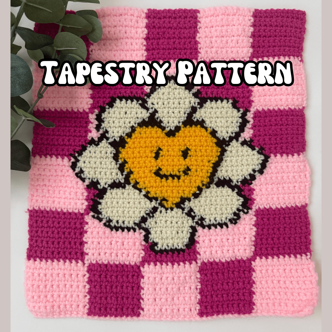 Retro Heart Daisy Tapestry: Free Crochet Pattern photo 1