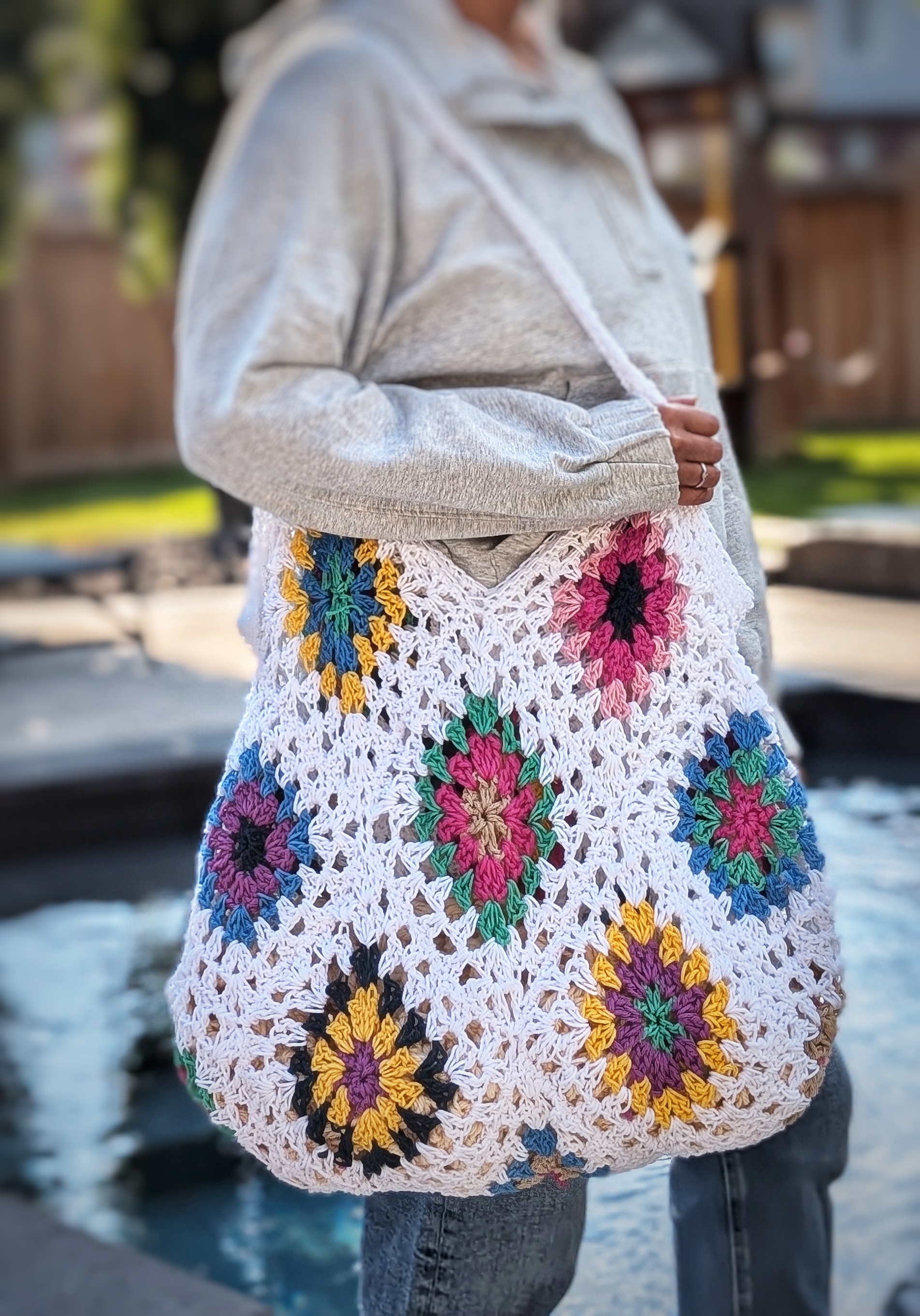 I Can Buy Myself Flowers Granny Square Bag photo 2
