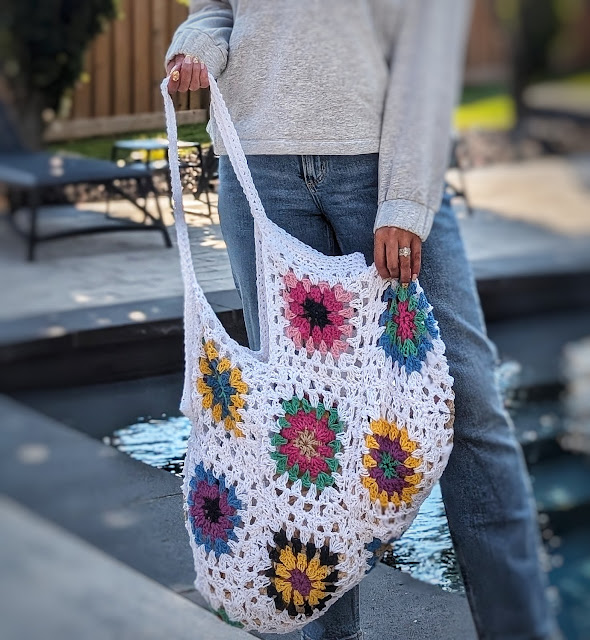I Can Buy Myself Flowers Granny Square Bag photo 4