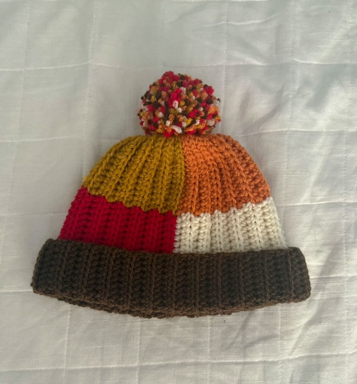 Patchwork with Accent Brim Beanie! A Free Crochet Pattern photo 8