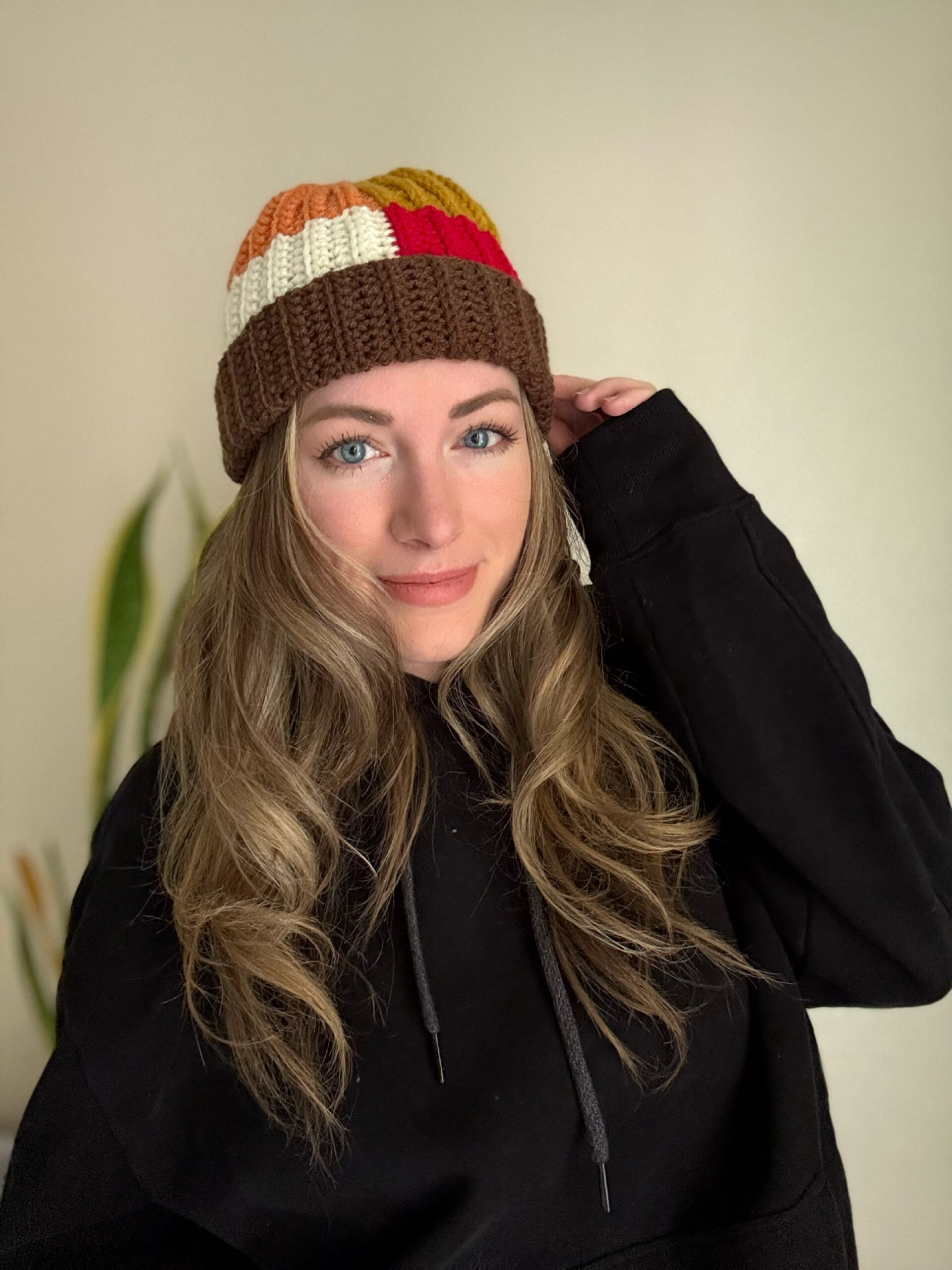Patchwork with Accent Brim Beanie! A Free Crochet Pattern photo 9