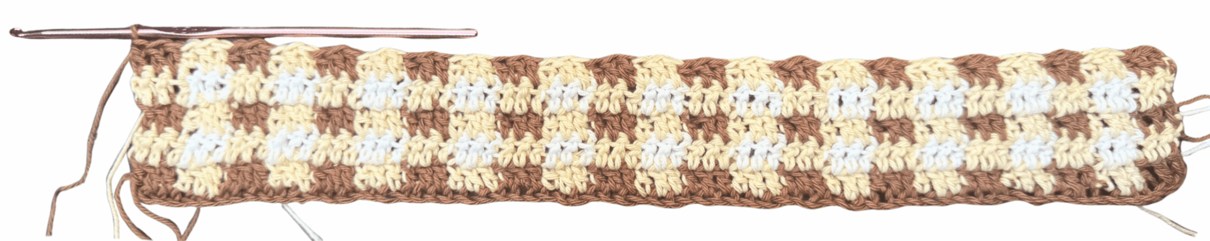 Picnic Headband: How to Crochet Gingham Headband with Video Tutorial photo 11