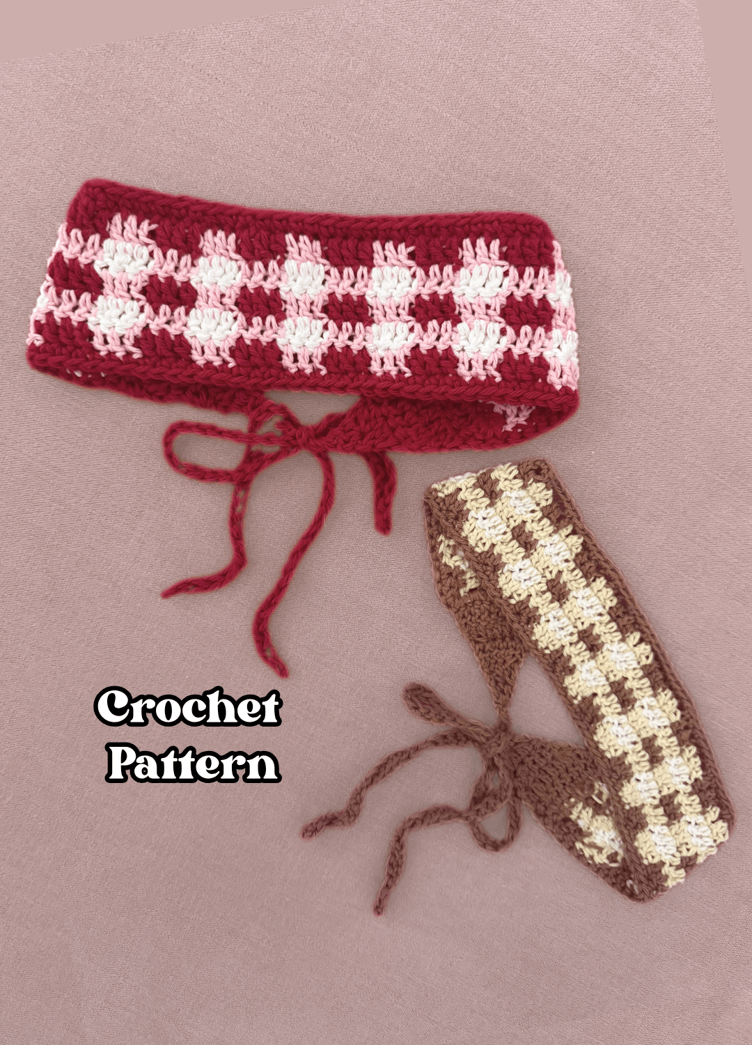 Picnic Headband: How to Crochet Gingham Headband with Video Tutorial photo 2