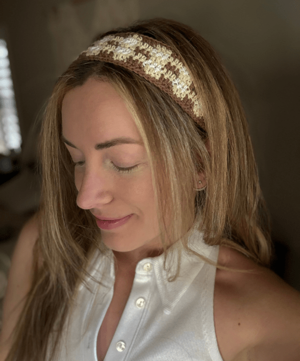Picnic Headband: How to Crochet Gingham Headband with Video Tutorial photo 3