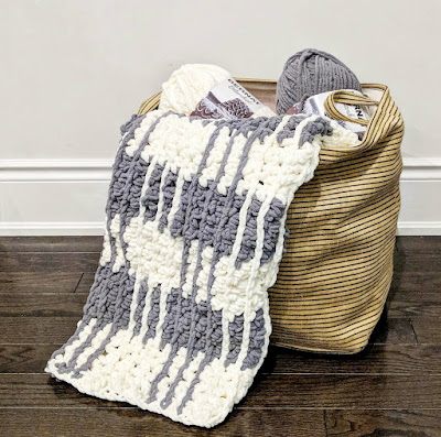 Easy Gingham Plaid Afghan - Yarnspirations photo 2