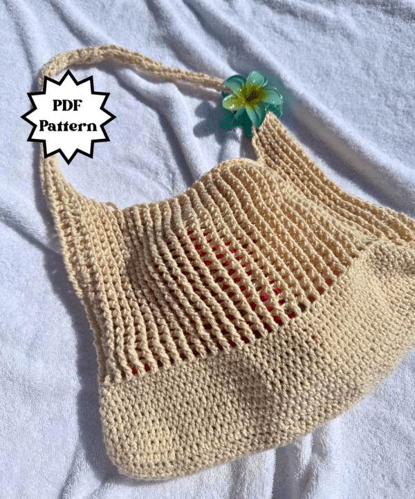 How to Crochet the Meshfront Tote: Easy Cute & Sturdy Beach Bag! photo 3